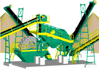 Dibujo 3D: Maquinaria para áridos y minería