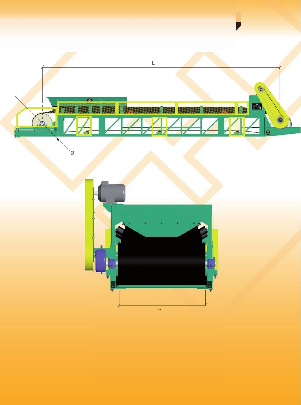 Plano acotado de Cintas transportadoras