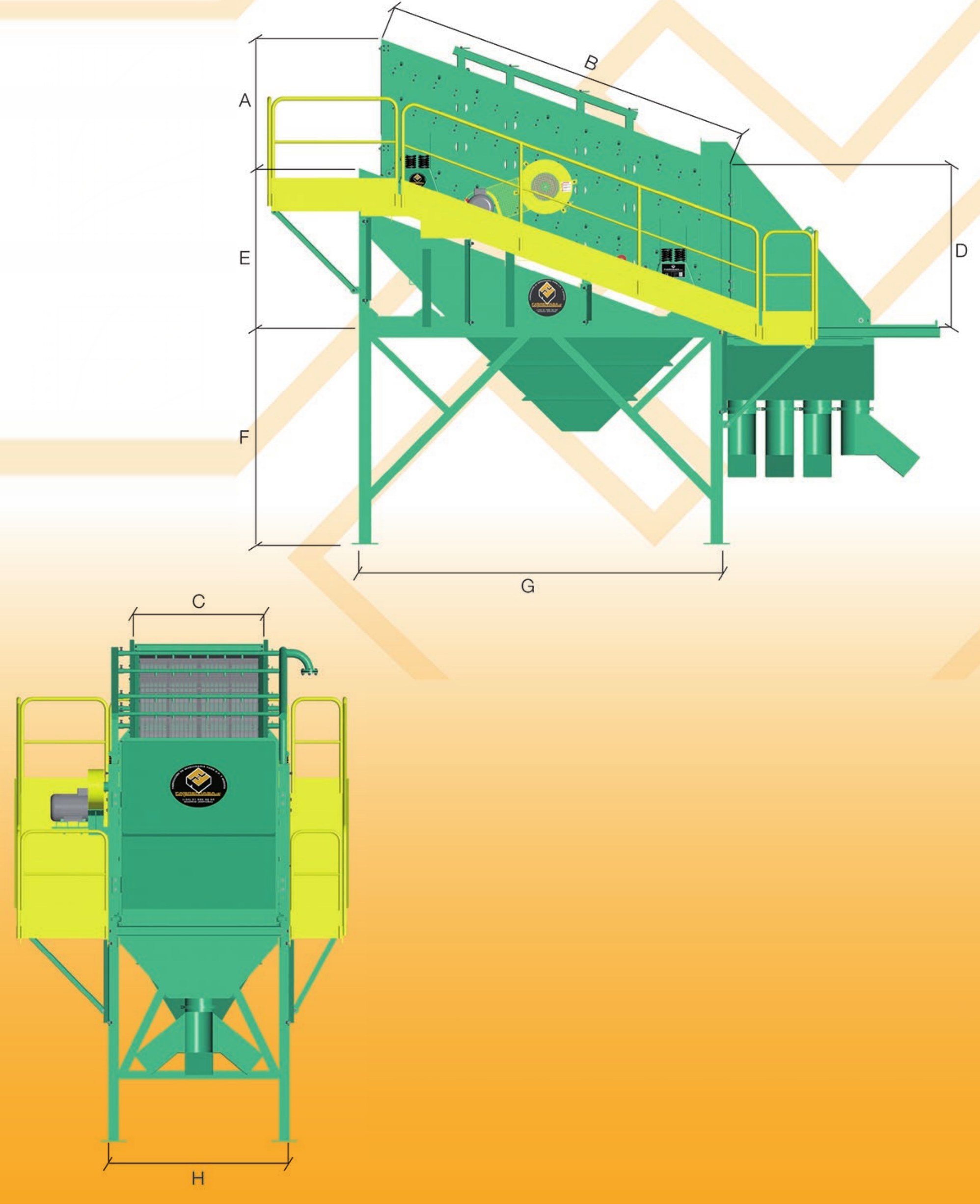 Plano acotado de Cribas vibrantes